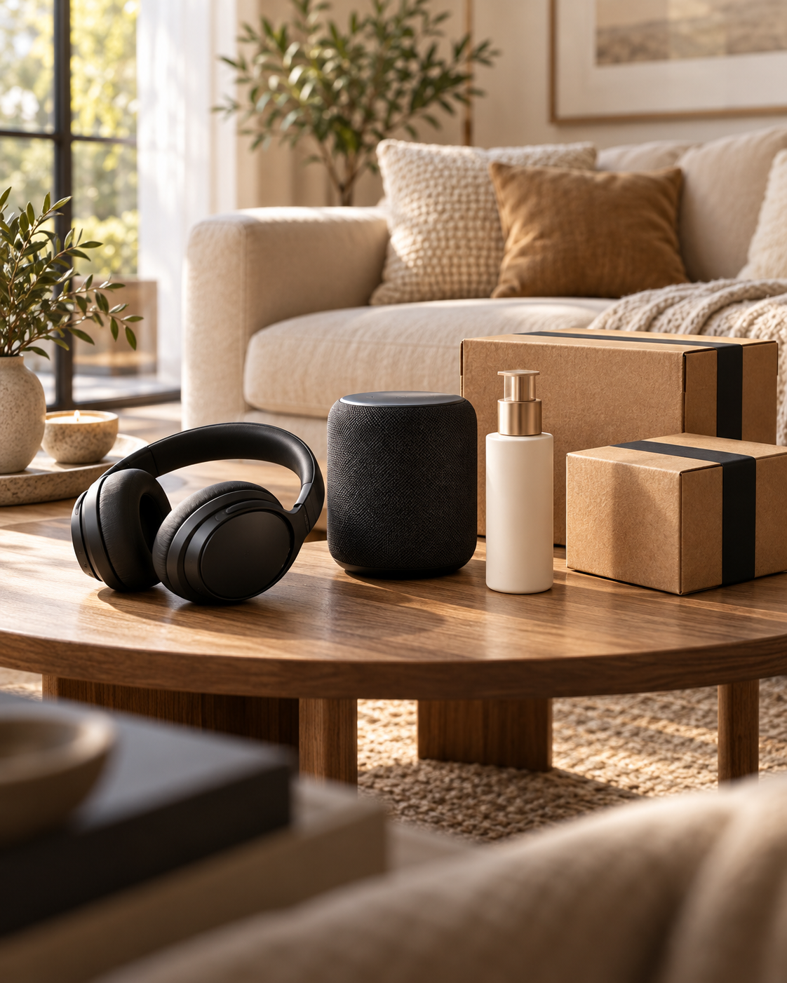 Electronics and everyday shopping finds in a contemporary home